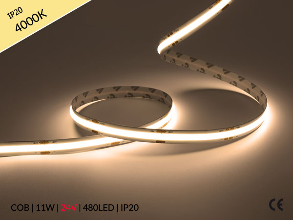 LED pásek COB 24V / 480LED / 11W / 4000K / IP20 / 8mm